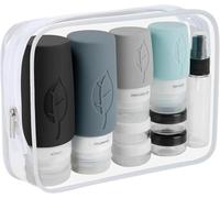 Flacons De Voyage en Silicone, 17 Pièces Flacon Voyage Réutilisable et Étanche Contenant de Bouteilles de Voyage,Lotion, pour Shampoing, Cosmétiques,Voyage sans BPA Set