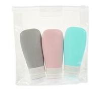 Flacons de Voyage en Silicone Lot de Set, 60ml, pour Cosmétiques | Silicone Souple, Distribution Shampoing Gel Lotion, Format Compact, Usage Cabine, Recharge Facile