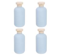 Flacons de Voyage Rechargeables 200ml en Pp, Lot de 4 Bleus | Large Embouchure, Format Léger et Portable, pour Après-shampoing ou Gel Bain, Voyages D'affaires et Vacances