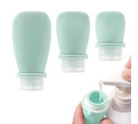 Flacons de Voyage Set pour Produits de Toilette | Flacons De Voyage Étanches | Vide 3 Pièces Accessoires en Silicone Cosmétiques pour Savon Lotion Corporelle Après Shampoing Bain Gel Douche Avion