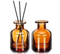 Flacons Diffuseurs en Verre 2pcs 150ml, Ambiance Noël, Réutilisables | Verre sans Plomb, Forme Cylindre Ronde, Col Standard 1,8cm, pour Huiles Fragrance et Fleurs Sola
