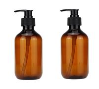 Flacons distributeurs à pompe vides rechargeables de 500 ml pour lotion, savon liquide pour huile, émulsion, shampooing, lotion, maquillage liquide de salle de bain (marron foncé, 500 ml + pompe à