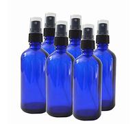 Flacons en Verre Bleu 100 ml avec Vaporisateur - Lot de 6 | Bouteilles Rechargeables pour Huiles Essentielles, Parfum, Cosmétique | Protection UV | Atomiseur Fin & Étanche - VEN100BL