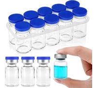 Flacons en verre stériles de 3/5/7/10 ml scellés avec un bouchon en caoutchouc et un capuchon en aluminium sans bavure, avec boîte de rangement, emballage stérile 10pcs 3ml