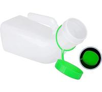 Flacons pour urine pour hommes， Lot de 2 urinoirs for hommes avec couvercle phosphorescent, bouteille 1000 ml bouchon à vis vert anti-fuites(Green)