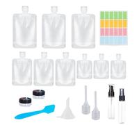 Flacons Vide Kit Voyage Avion 19 pièces, Flacon Rechargeables Approuvées par la TSA, Bocaux Cosmétiques et Bouteilles Distributrices à Pompe, Articles de Voyage