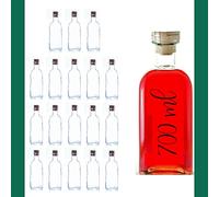 Flacons vides de 700 ml Bouteille de vin Bouteille de liqueur Bouteille d'huile Bouteille de vinaigre en verre 0,5 l Bouteille en liège (18 unités)