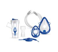 Flaem, Kit Complet d'Accessoires pour Aérosol, Ampoule RF7 Dual Speed, Masque Pédiatrique Adulte, Embout Buccal, Élastique, Tuyau de 1 mètre, Compatible avec tous les Aérosols à Piston Flaem