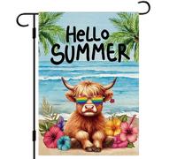 Flag Bonjour Vache Des Highlands Drapeaux De Jardin Léger Drapeaux Décoration Double Face Grand Pour Noël Pelouse 30X45Cm