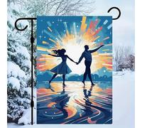 Flag Danser Sur L'Eau Drapeaux De Jardin Léger Drapeaux Décoration Double Face Polyester Pour Ferme Porche 30X45Cm