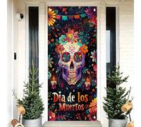 Flag de jardin Crâne fleuri et coloré Dia De Los Muertos Jour des Morts