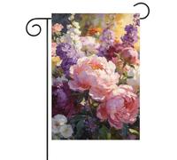 Flag de jardin Pivoine, gloire du matin, Roses, blanc, violet, fleur