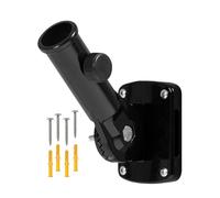 Flag Holder, Pole Bracket, Adjustable Rust Proof Aluminum Alloy Mount for Black Vertical and Horizontal Display, Heavy Duty Flagpole Stand July 4th Sports Events, Beach House Railing Decoration