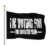 Flag Je vote pour un criminel condamné en 2024 (humour) Pavillon Party 3x5 | FT Double Face Géant Pavillon ImperméAble Bannière personnalisée Bateau DéFiléS