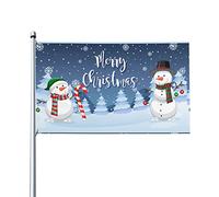 Flag Joyeux Noël, Bonhommes De Neige D'Hiver.Webp Été Couleur Vive Drapeaux Couture Double Face Bannière Pour Patio Home Événements Sportifs 3X5Ft