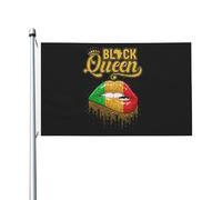 Flag Juneteenth Black Queen Fierté De L'Histoire Des Noirs Décoratifs Bannière Coutures Doubles Drapeau Pour Jardin Home Événements Sportifs 3X5Ft