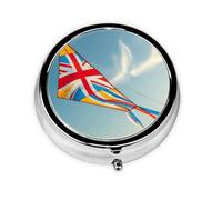 Flag Kite Pilulier portable, 3 compartiments, peut être mis dans un portefeuille, une poche, léger et pratique, mini pilulier rond