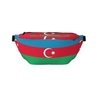Flag of Azerbaijan Sac banane polyvalent pour homme et femme avec poches zippées, idéal pour les voyages, la course à pied, noir, taille unique