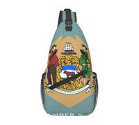 Flag of Delaware Sac à bandoulière décontracté durable de grande capacité léger et respirant Convient pour divers lieux de plein air