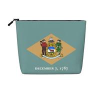 Flag of Delaware Trousse de maquillage de voyage polyvalente, idéale pour les routines quotidiennes et les voyages d'affaires, Noir , Taille unique, Trousse de toilette