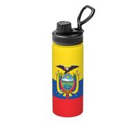 Flag of Equador Bouilloire isotherme de sport de 532 ml - Bouteille d'eau pour boissons chaudes et froides, parfaite pour les voyages, la randonnée, le camping