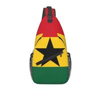 Flag of Ghana Sac à bandoulière décontracté durable de grande capacité léger et respirant adapté à divers lieux de plein air