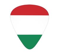 Flag of Hungary Lot de 12 médiators pour guitare, 4 pièces de chacune des 3 tailles, adaptés à une large gamme d'instruments à cordes