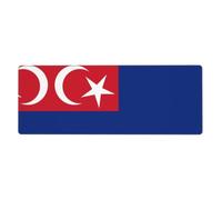 Flag of Johor State Sous-main de bureau extra large 30 x 80 cm Tapis de souris de jeu antidérapant avec bords cousus et tapis de clavier imperméable pour bureau