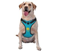 Flag of Kazakhstan Harnais pour chien de petite, moyenne et grande taille - Durable, ne tire pas avec sangles réfléchissantes et boucles à dégagement rapide Taille XL