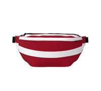 Flag of Latvia Sac banane polyvalent pour homme et femme avec poches zippées, idéal pour les voyages, la course à pied, noir, taille unique