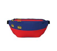 Flag of Liechtenstein Sac banane polyvalent pour homme et femme avec poches zippées, idéal pour les voyages, la course à pied, noir, taille unique