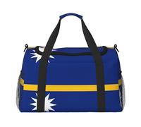 Flag Of Nauru Sac de voyage pliable pour escapades de w nd, voyages spontanés, noir, taille unique, Noir/blanc, One Size