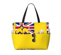 Flag of Niue Sac de voyage de plage grande capacité - Idéal pour les vacances, sacs en toile réutilisables pour le camping, les courses, les déménagements