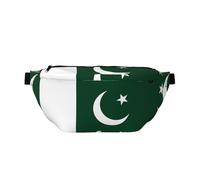 Flag of Pakistan Sac banane polyvalent pour homme et femme avec poches zippées, idéal pour les voyages, la course à pied, noir, taille unique