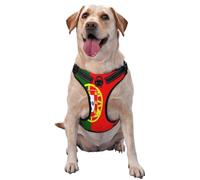 Flag of Portugal Harnais pour chien de petite, moyenne et grande taille - Sangles réfléchissantes, ajustement réglable avec boucles à dégagement rapide