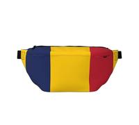 Flag Of Tchad Sac banane élégant à bandoulière - Pochette de voyage polyvalente et compacte pour un rangement mains libres, Noir , Taille unique