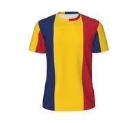 Flag of Tchad T-shirt d'entraînement à manches courtes en maille pour homme, Noir , XL