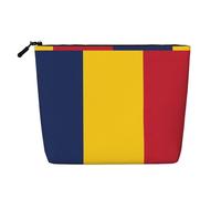Flag of Tchad Trousse de maquillage de voyage polyvalente, idéale pour les routines quotidiennes et les voyages d'affaires, Noir , Taille unique, Trousse de toilette
