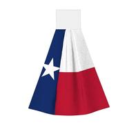 Flag of Texas Lingettes absorbantes en velours corail à suspendre pour cuisine, salle de bain, camping, extérieur et plus encore