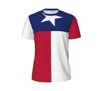 Flag of Texas T-shirt à manches courtes pour homme - Séchage ultra rapide - Évacuation de l'humidité - T-shirt d'entraînement à manches courtes pour la course à pied, noir, Taille M