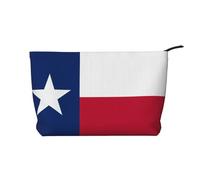 Flag of Texas Trousse à maquillage en velours côtelé avec fermeture éclair pour voyage, camping et usage quotidien