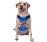Flag of The Congo Harnais de qualité supérieure pour chiens de petite, moyenne et grande taille - Durable, ne tire pas avec sangles réfléchissantes et boucles à dégagement rapide XL