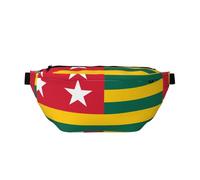 Flag of Togo Sac banane polyvalent pour homme et femme avec poches zippées, idéal pour les voyages, la course à pied, noir, taille unique