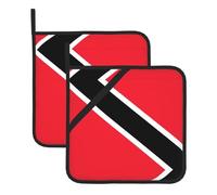Flag of Trinidad and Tobago Lot de 2 maniques de cuisine pour la cuisine et la protection des plans de travail