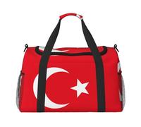 Flag Of Turkey Sac de voyage pliable pour escapades de w nd, voyages spontanés, noir, taille unique, Noir/blanc, One Size