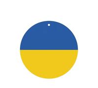 Flag of Ukraine Lot de 10 ou 24 désodorisants ronds à suspendre pour voiture ou maison Motif drapeau de l'Ukraine Lavande