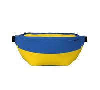 Flag of Ukraine Sac banane polyvalent pour homme et femme avec poches zippées, idéal pour les voyages, la course à pied, noir, taille unique