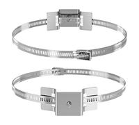 Flag Pole Brackets, Security Camera, 4.15in Adjustable No Drill Clamps, Heavy Duty Stainless Straps, Easy Installation Design for Porch, Satellite, TV, Railing, Water heat