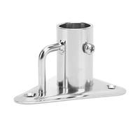 Flag Pole Holder 90 Degree 1 Inch 316 Stainless Steel Stanchion Post Socket Triangle Base with Buttress for Ships Yachts Marine Grade Heavy Duty Weather Resistant Saltwater