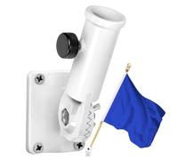 Flag Pole Holder - Aluminum Wall Mount Bracket, Multi Position Display Support, Rust Free Construction, Complete Hardware Kit | Flag Pole Mounting Bracket For Outside, House